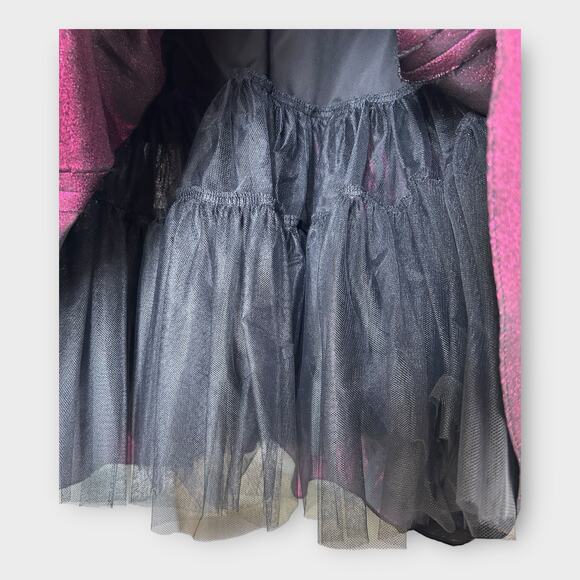 Vintage 80s Loralie Lace Metallic Purple Strapless Formal Dress sz 6 Goth Fairy - Picture 6 of 11